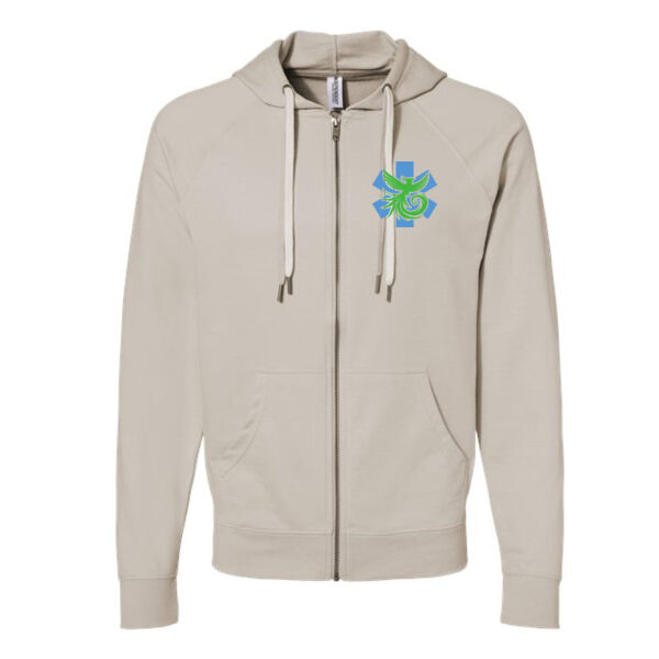 Independent Trading Co. - Unisex Icon Lightweight Loopback Terry Full-Zip Hooded Sweatshirt - Printed Logos Thumbnail